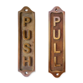 'Push & Pull' Brass Door sign set | 22x5 cm antique finish